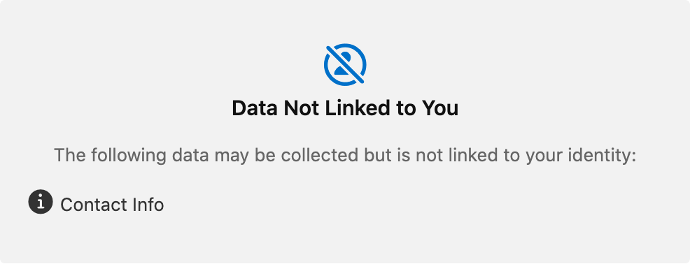 Data Not Linked to You